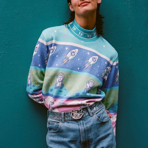 BNWOT Teddy Fresh x Dr. Frankenstein Pastel Crewneck Top, Size S - Picture 1 of 5